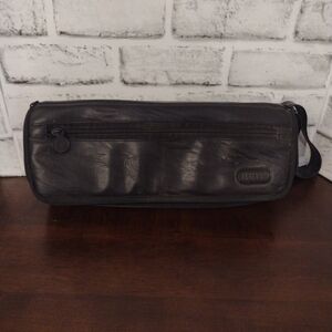 Laredo 15 Cassette Tape Storage Holder Black Leather Carry Case Zipper Closure